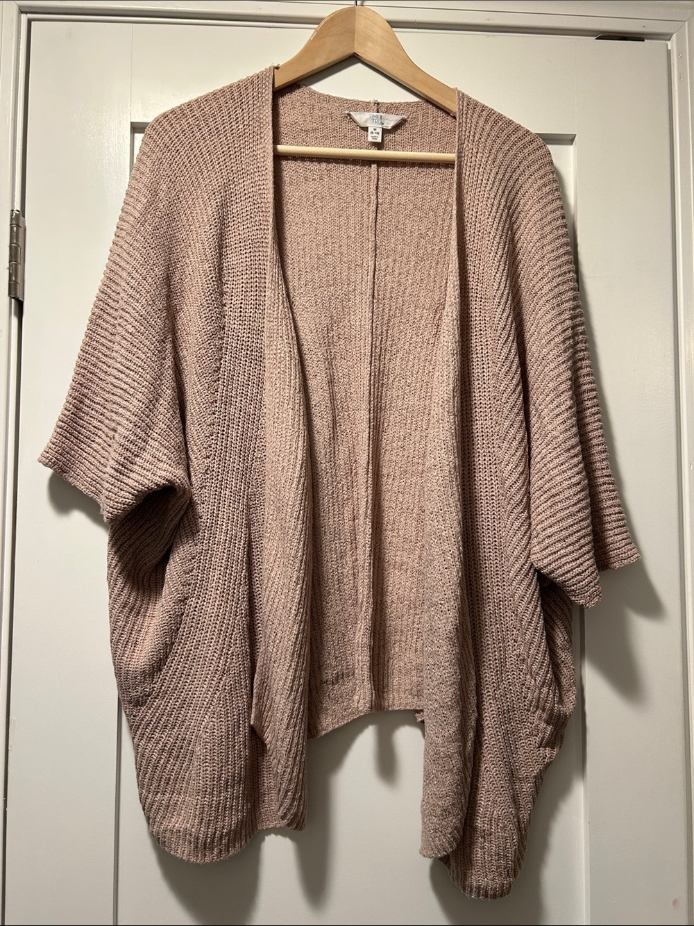 Time and Tru Open-Front Dusty Rose Knit Cardigan